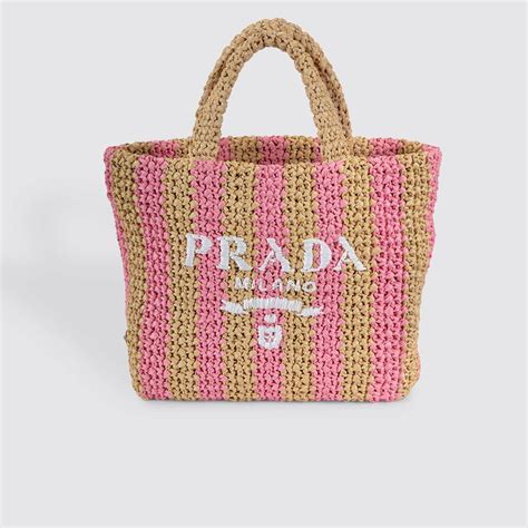 prada beach bag pink|prada wicker tote bag.